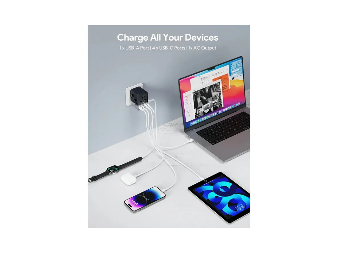 Buy Aukey PA-TA08A-GY 65W Travel Adapter 4C1A – Compact & Fast Charging in Qatar Buy Aukey PA-TA08A-GY 65W Travel Adapter 4C1A – Compact & Fast Charging in Qatar